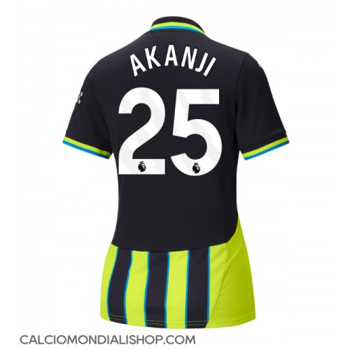 Maglie da calcio Manchester City Manuel Akanji #25 Seconda Maglia Femminile 2024-25 Manica Corta